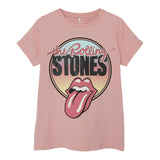 Name.It Solid Color Crew Neck T-Shirt With Contrast Print Pink For Girls