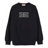 Elisabetta Franchi Felpa Girocollo Tinta Unita con Applicazioni Brillantini per Bambina EFFE149 NERO ELISABETTA FRANCHI 