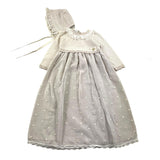Paz Rodriguez Set Solid Color Dress - Beige Hat For Baby Girl