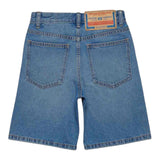 Diesel Bermuda Denim Solid Color Adjustable Waist Light Blue For Boys