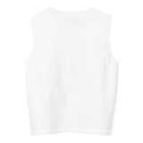 Twinset Plain Vest With White Embossed Print For Girls