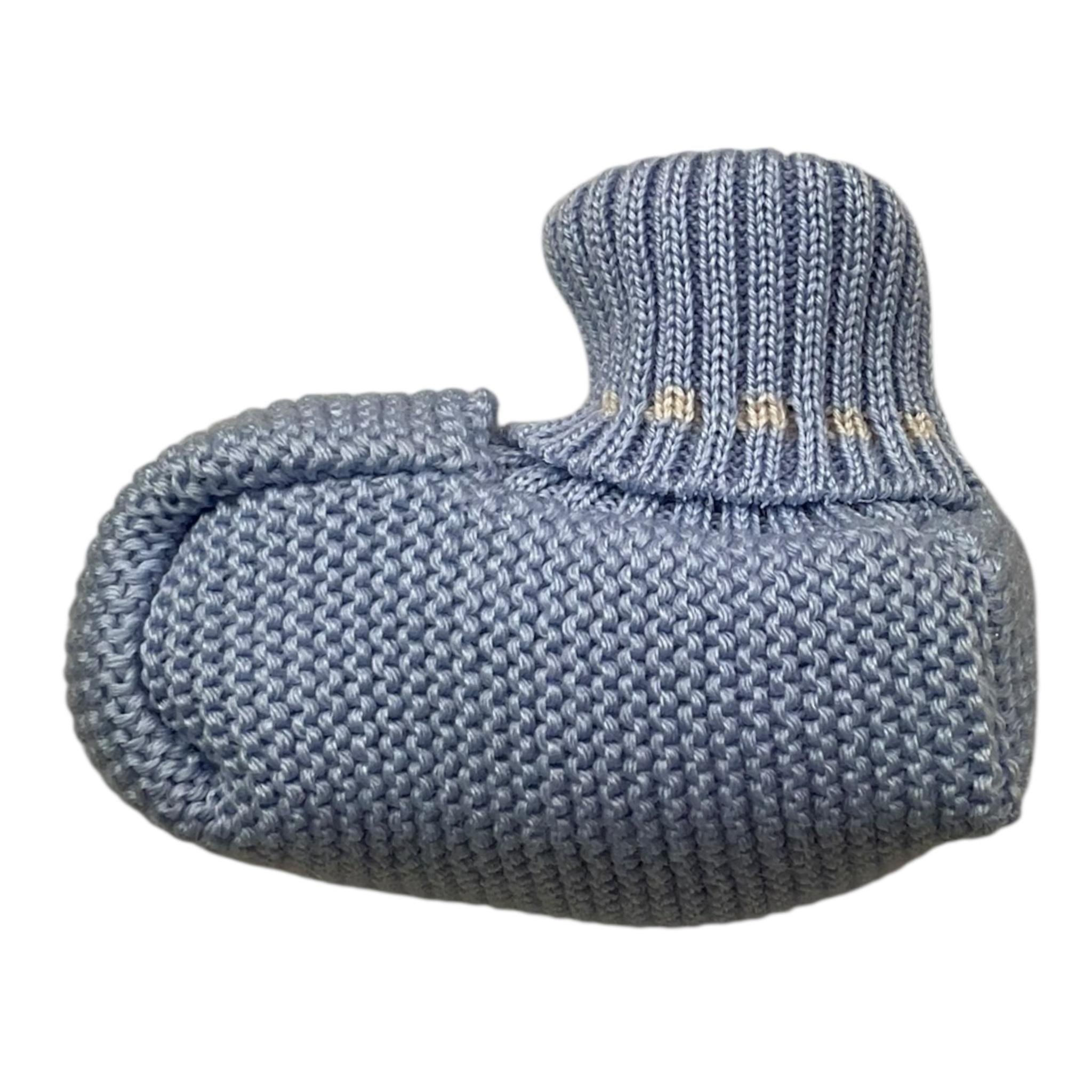 MARLU' babbucce tinta unita con ricami Azzurro per Neonato BABBBIA AZZURRO MARLU' 