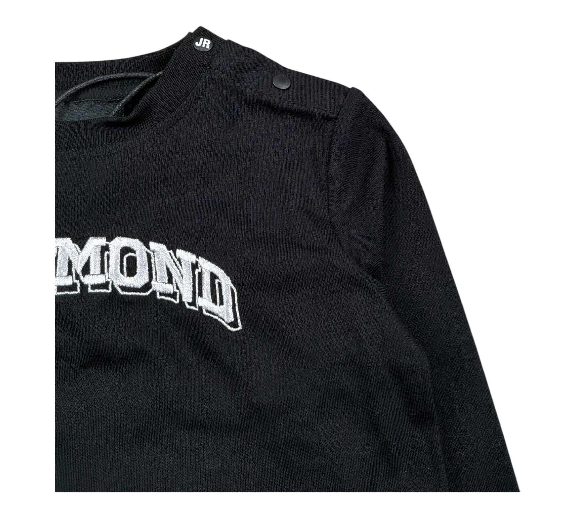 John Richmond Shirt Girocollo Tinta Unita con Stampa per Neonato RIP26130TS NERO JOHN RICHMOND 