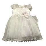 Sartoria Bramante Solid Color Sleeveless Dress With White Tulle For Newborn