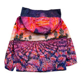 Freedomday Multicolor Hooded Fantasy Print Jacket For Girls