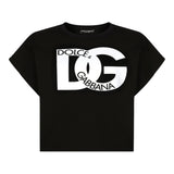 Balmain Black Logo Solid Color Crew Neck T-Shirt For Girls