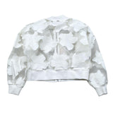 Please Felpa Tinta Unita con Zip E Ricami per Bambina JB37384G73 BIANCO PLEASE 