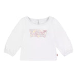LEVI'S shirt girocollo tinta unita con stampa Bianco per Neonata 1EL412 BIANCO LEVI'S 