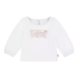LEVI'S shirt girocollo tinta unita con stampa Bianco per Neonata 1EL412 BIANCO LEVI'S 