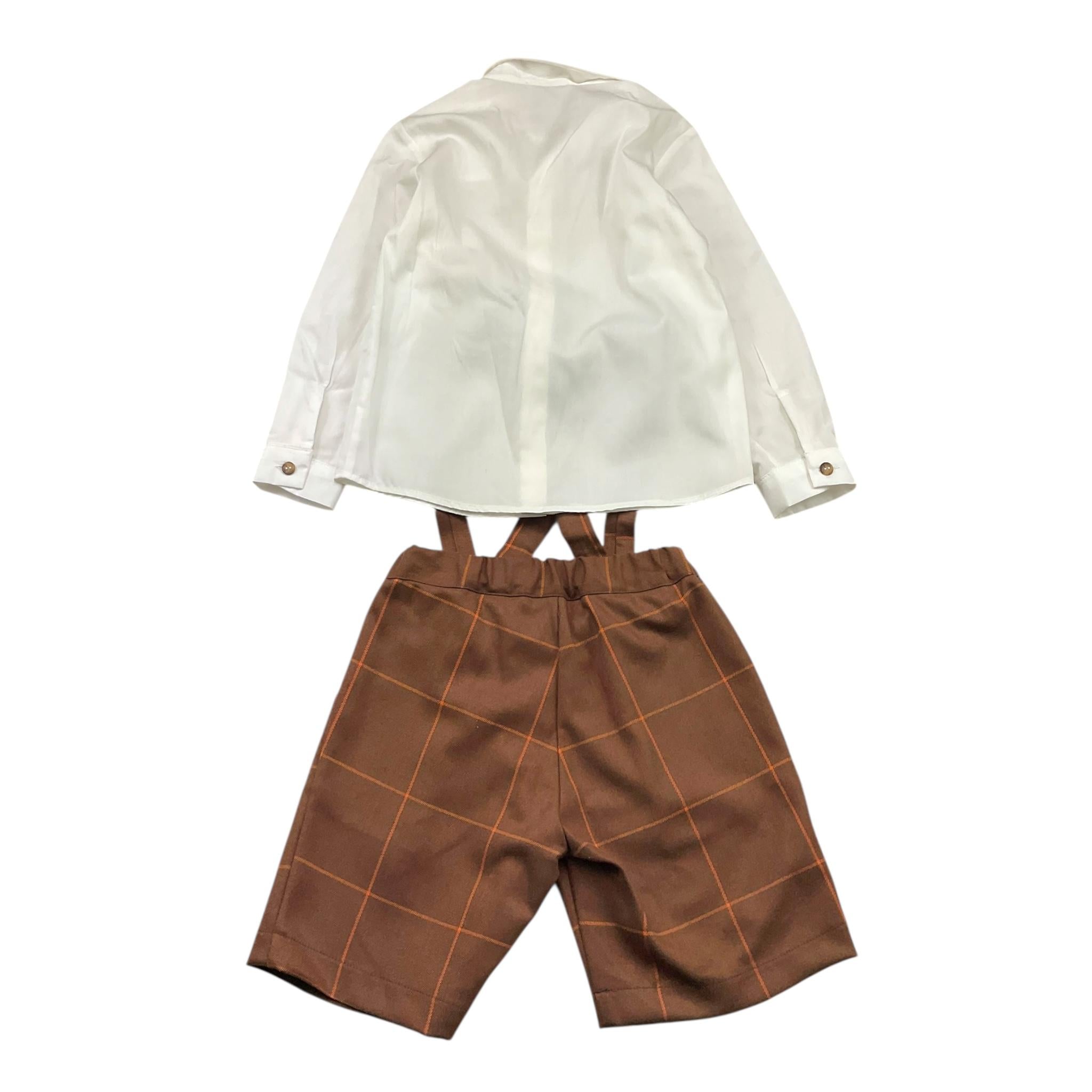BARCELLINO completo 2pz tinta unita camicia-salopette Bianco per Bambino 105508J BIANCO BARCELLINO 