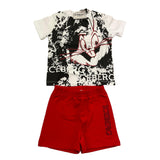 Iceberg Completo 2 Pezzi T-Shirt-Bermuda Bicolore per Neonato CCICE5103N BIANCO/ROSSO ICEBERG 