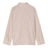 Paolo Pecora Plain Shirt With Beige Striped Pattern For Boys