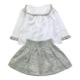 BABIDU completo 2pz gonna-camicia bicolore Bianco/verde per Bambina 93667 BIANCO/VERDE BABIDU 