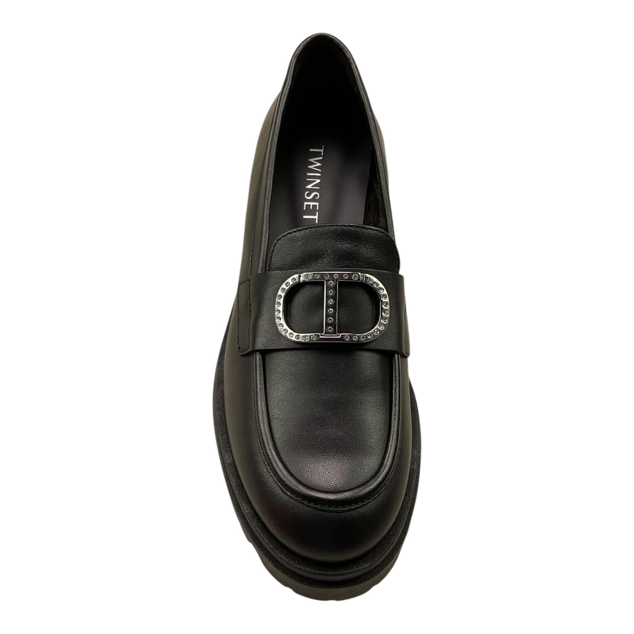 TWINSET mocassini tinta unita con logo Nero per Bambina 232GCJ066 NERO TWINSET 