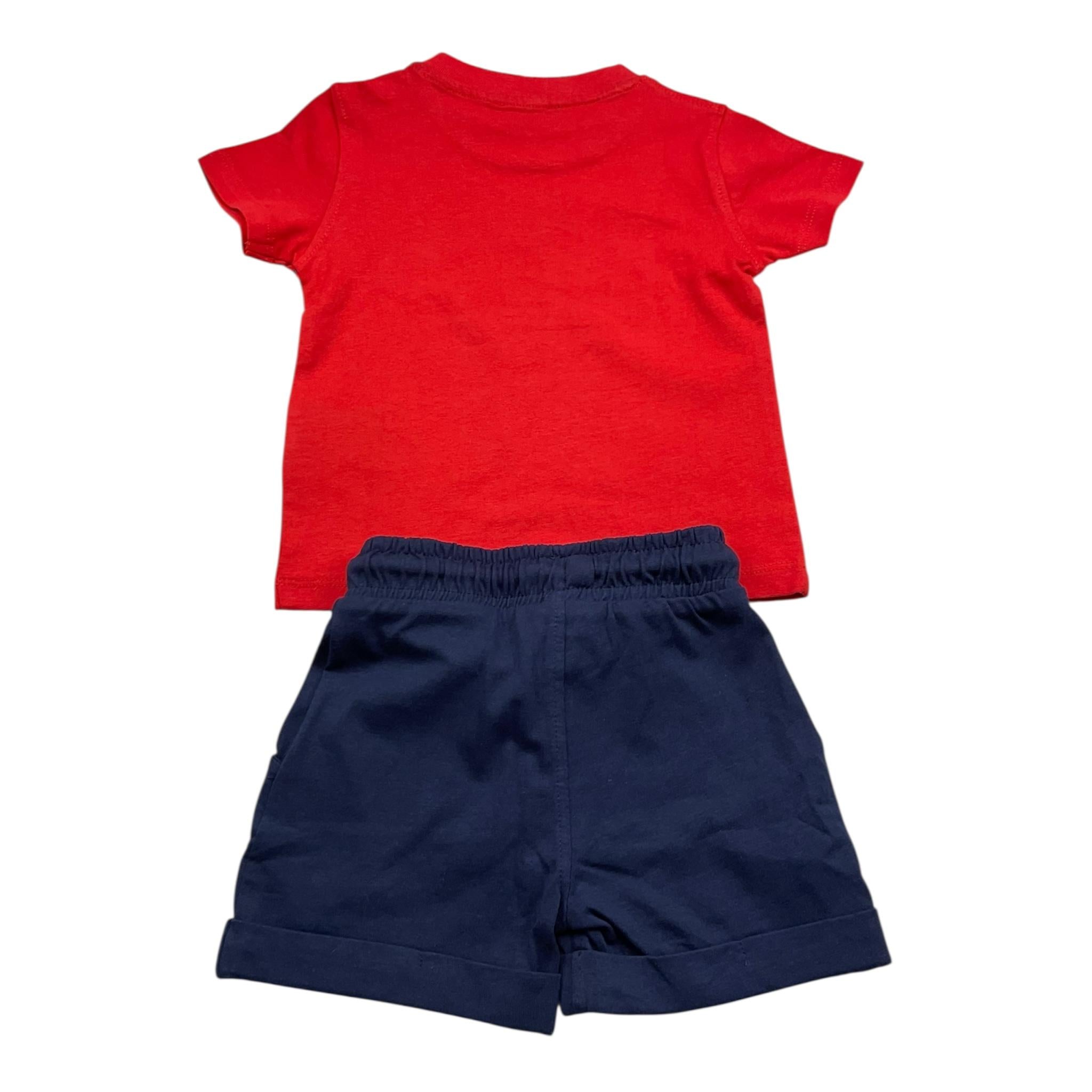 Trussardi Completo 2 Pezzi T-Shirt-Bermuda Bicolore per Neonato TIP25057CJ ROSSO/BLU TRUSSARDI 