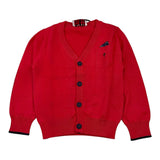 Cesare Paciotti Solid Color Cardigan with Buttons Red for Newborns