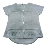 Valentina Bebes 2 Piece Set T-Shirt-Panties Solid Color Knitted Blue For Newborn