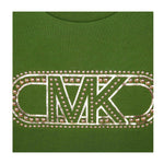 MICHAEL KORS felpa chiusa girocollo tinta unita cn logo Verde per Bambina R15212 VERDE MICHAEL KORS 