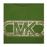 MICHAEL KORS felpa chiusa girocollo tinta unita cn logo Verde per Bambina R15212 VERDE MICHAEL KORS 