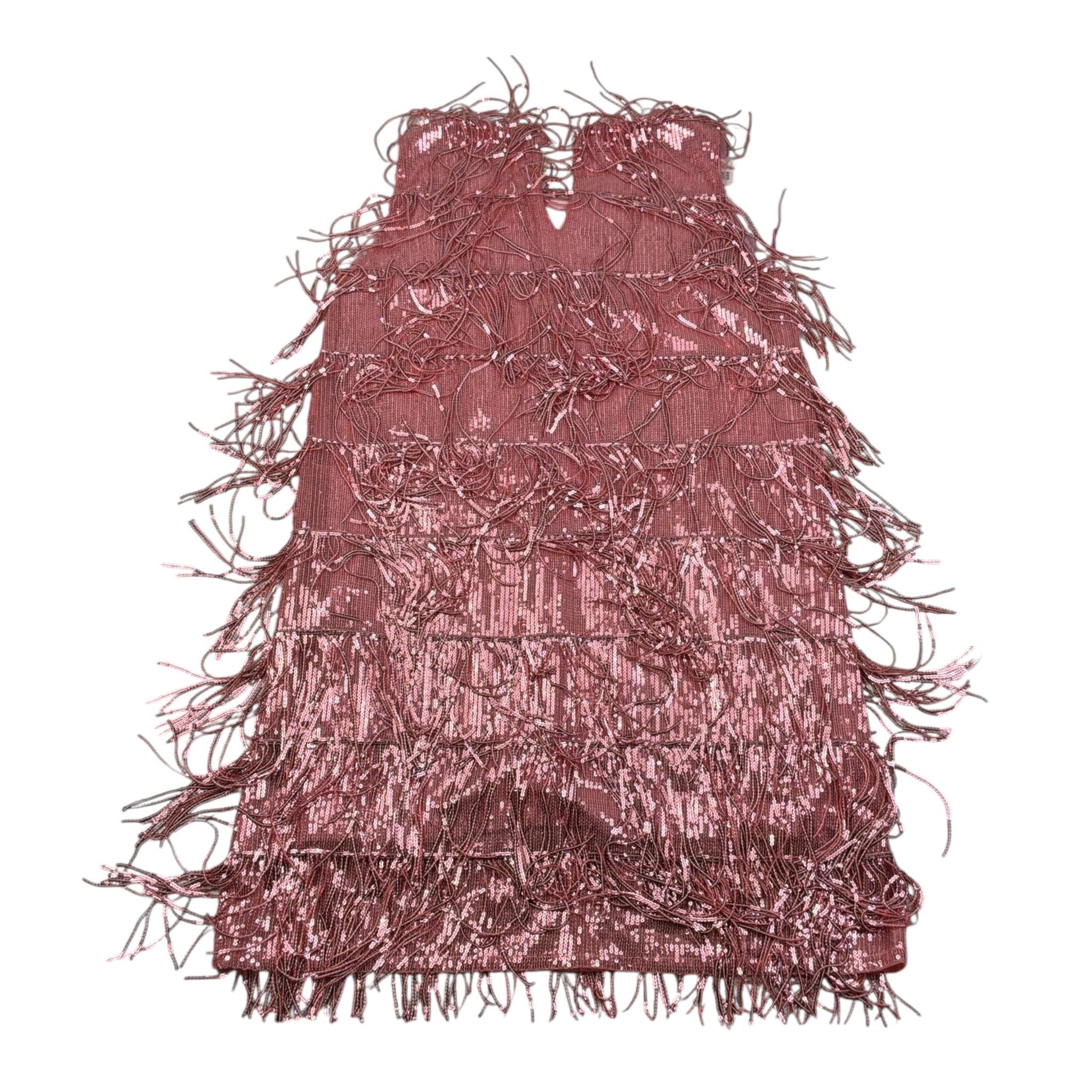 Please Abito Tinta Unita con Paillettes per Bambina AB48390G73 ROSA PLEASE 