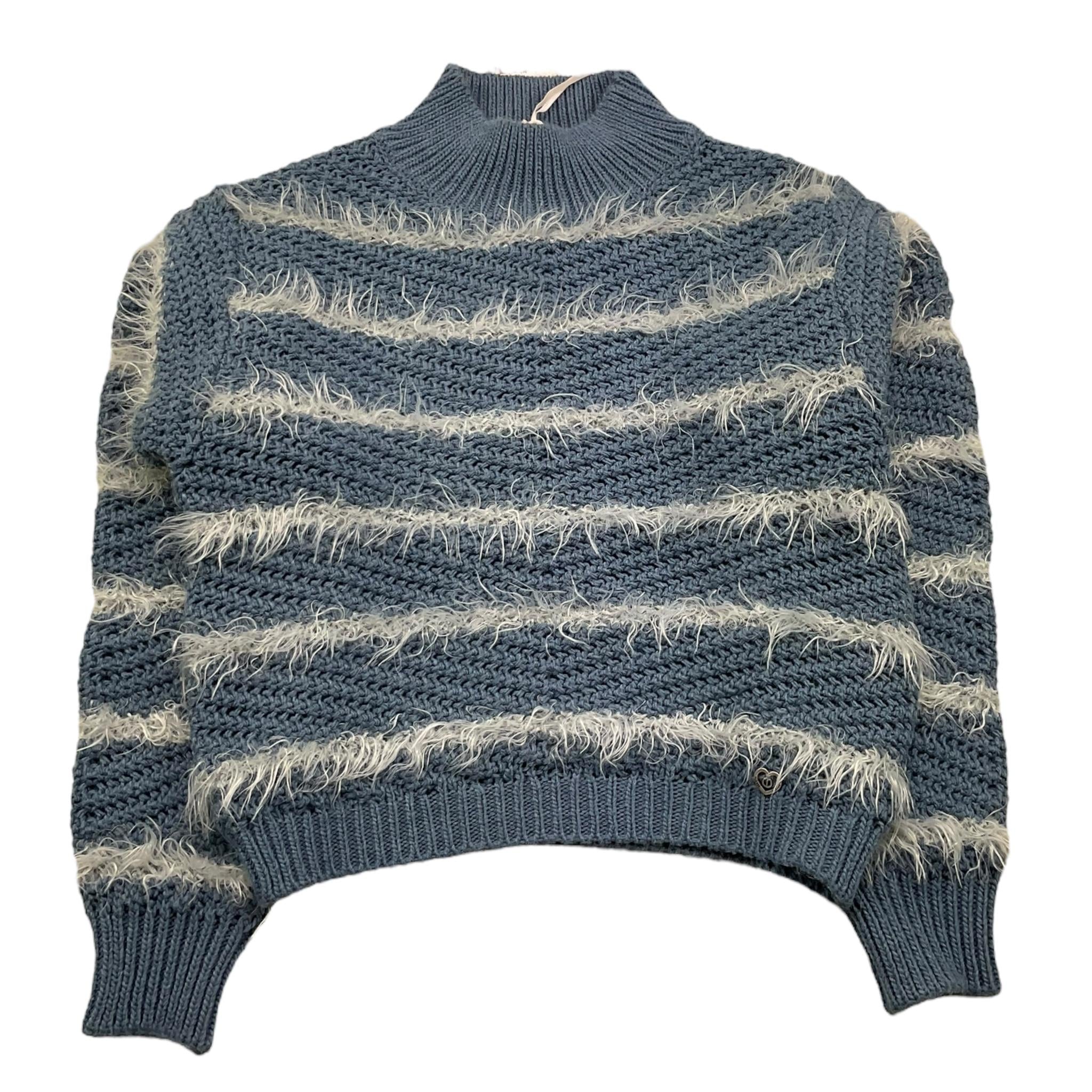 PLEASE maglia girocollo tinta unita fantasia strisce Azzurro per Bambina NB42231G66 AZZURRO PLEASE 