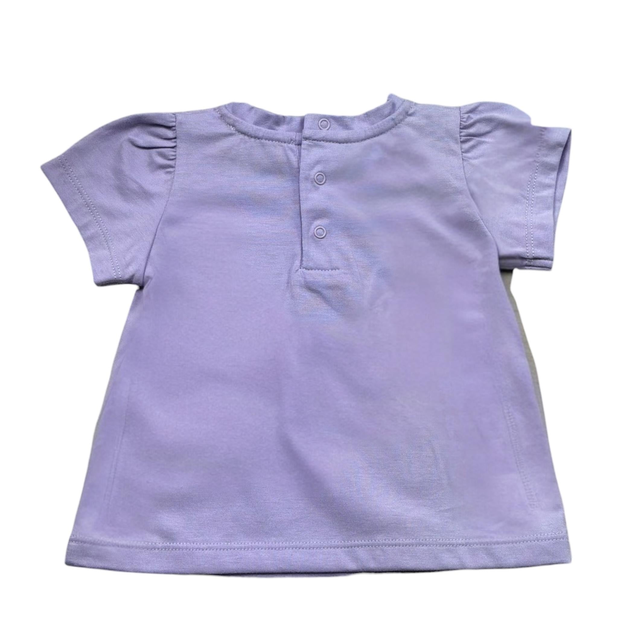 Moschino T-Shirt Girocollo Tinta Unita con Stampa per Neonata MDM03N LILLA MOSCHINO 