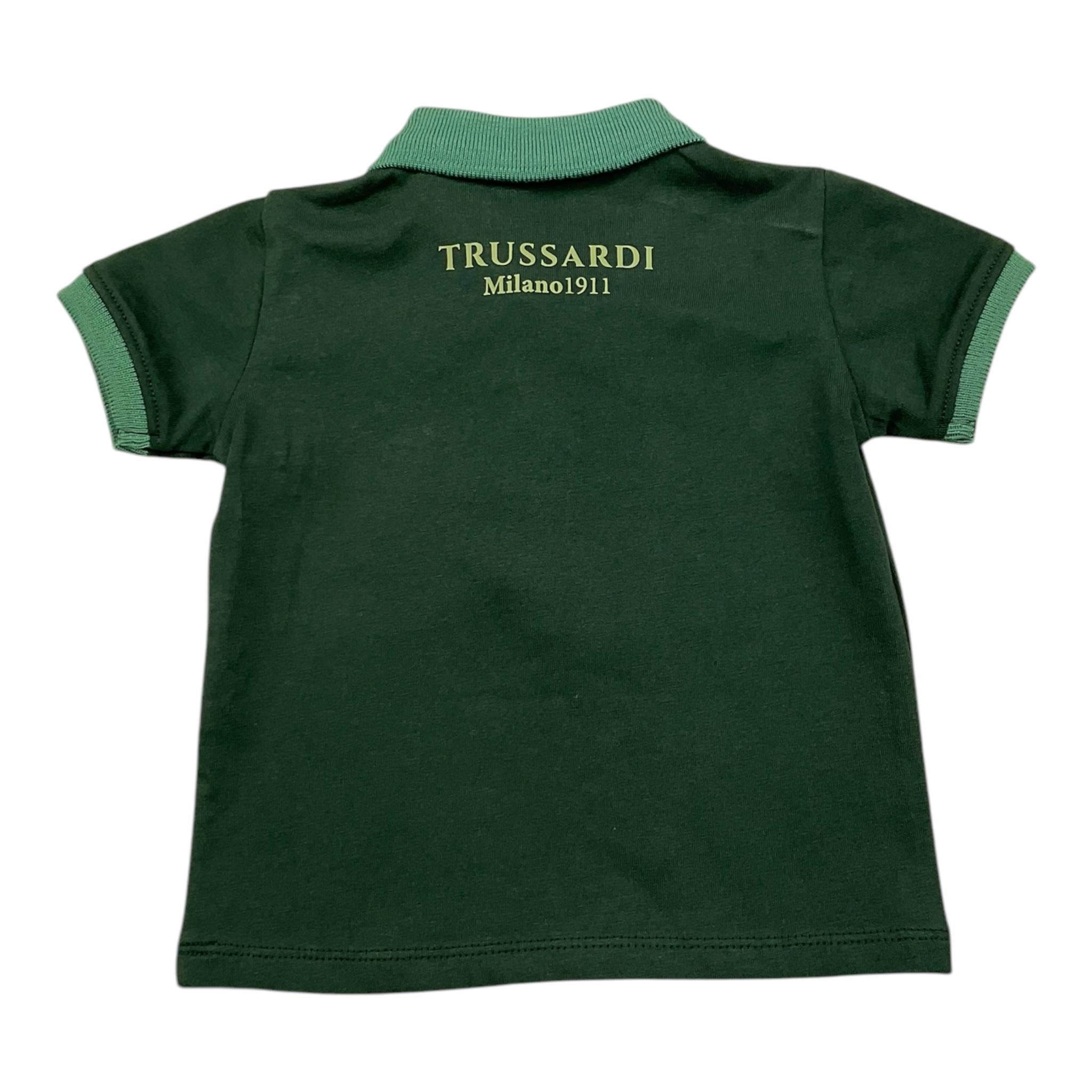 TRUSSARDI polo tinta unita con stampa Verde per Neonato TIA25139P VERDE TRUSSARDI 