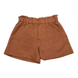 Mariuccia Short Solid Color With Elastic Waist Brown For Girls