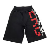 Iceberg Bermuda Shorts In Solid Color Tracksuit With Elastic Waist Black For Boys