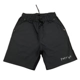 Patriot Bermuda Solid Color Elastic Waist Black For Boys