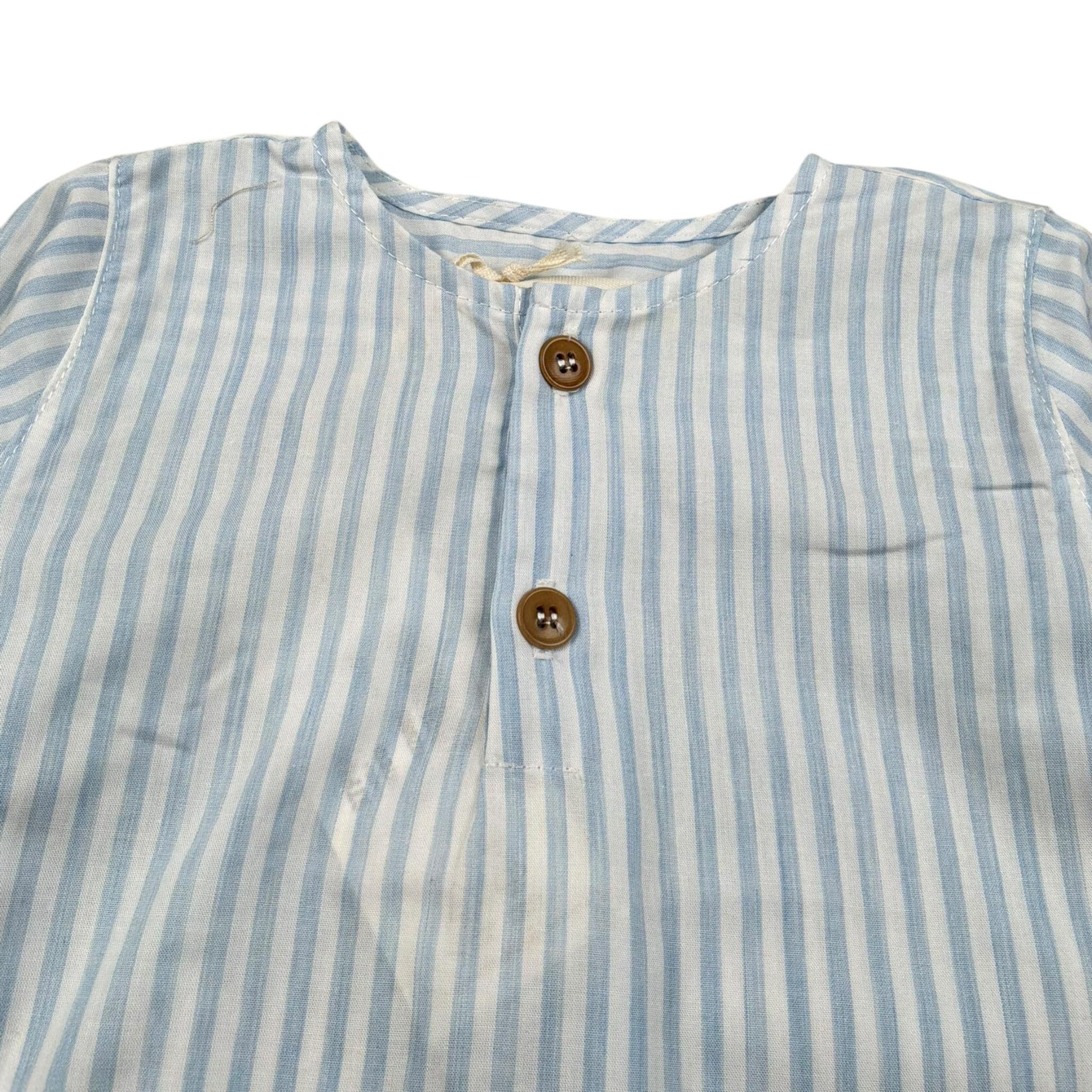 Zhoe & Tobiah Camicia Manica Lunga Fantasia A Righe per Neonato STP6MN BIANCO/AZZURRO ZHOE & TOBIAH 