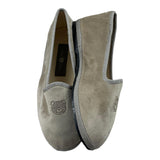 Little Bear Plain Suede Ballerinas With Beige Bear Print For Girls