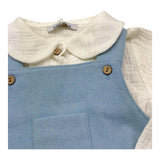 BABIDU complato 2pz camicia-salopette bicolore Bianco/azzurro per Neonata 41770 BIANCO/AZZURRO BABIDU 