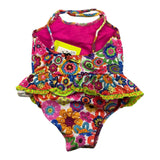 4Giveness Multicolor One Piece Swimsuit With Multicolor Flower Pattern For Baby Girl