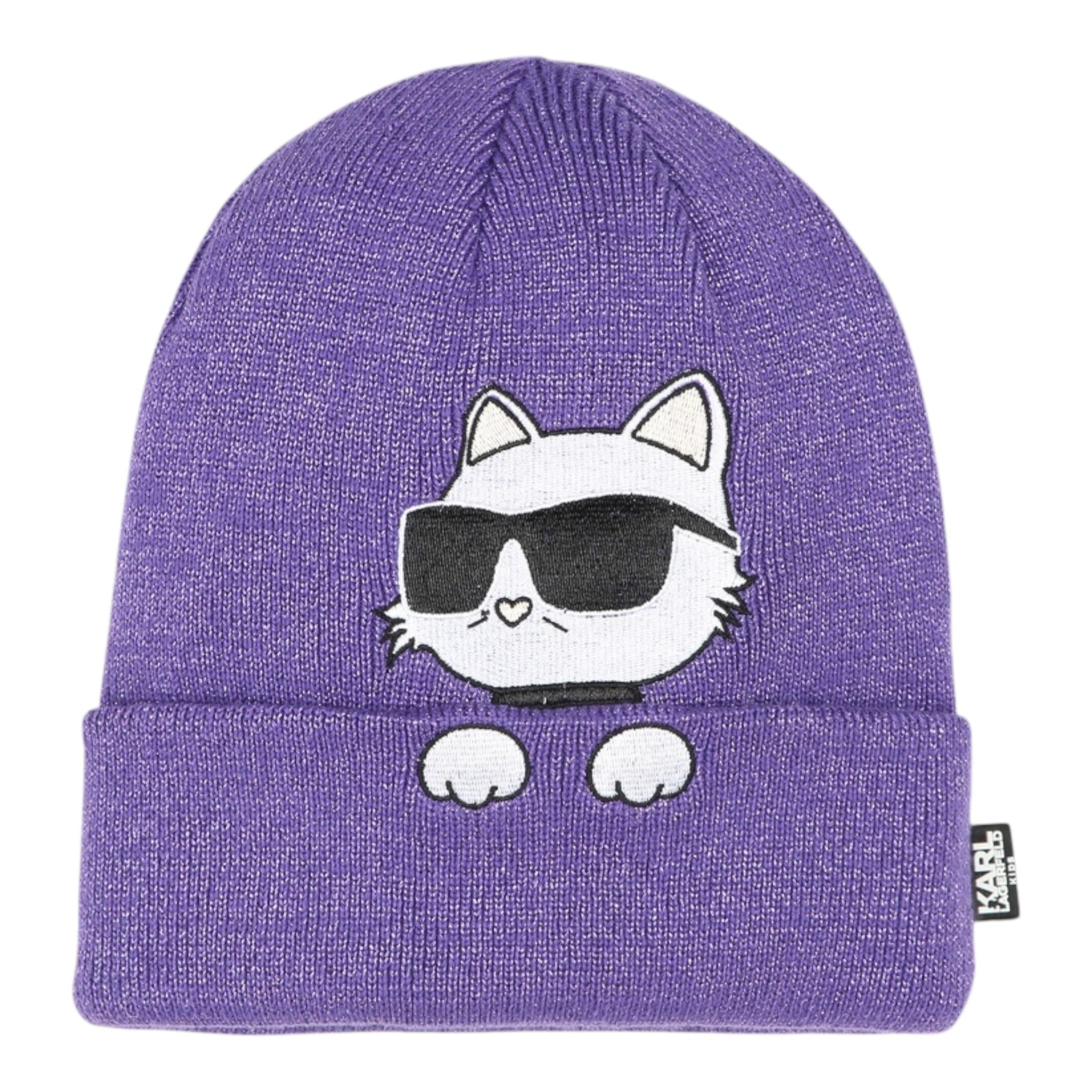 KARL LAGERFELD set cappello-scaldacollo tinta unita Viola per Bambina Z30333 VIOLA KARL LAGERFELD 