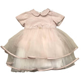 Carlo Pignatelli Ceremonial Dress Solid Color Half Sleeve With Pink Tulle For Newborn