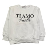 Gaelle Sweatshirt Crewneck Solid Color with Contrast Print White for Girls