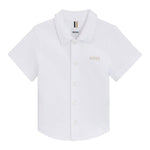Boss Camicia Mezza Manica Tinta Unita per Bambino J52092XX BIANCO BOSS 