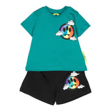 Barrow Kids 2 Piece Set T-Shirt-Bermuda Two-Tone Green/Black For Newborns