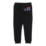 DSQUARED2 pantalone tuta tinta unita con logo Nero per Neonato DQ2056 NERO DSQUARED2 