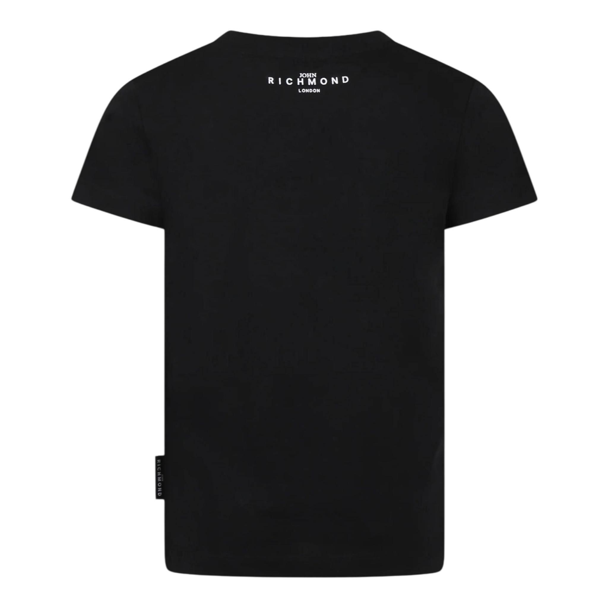 John Richmond T-Shirt Girocollo Tinta Unita con Stampa per Bambino RBP25003TSJ NERO JOHN RICHMOND 