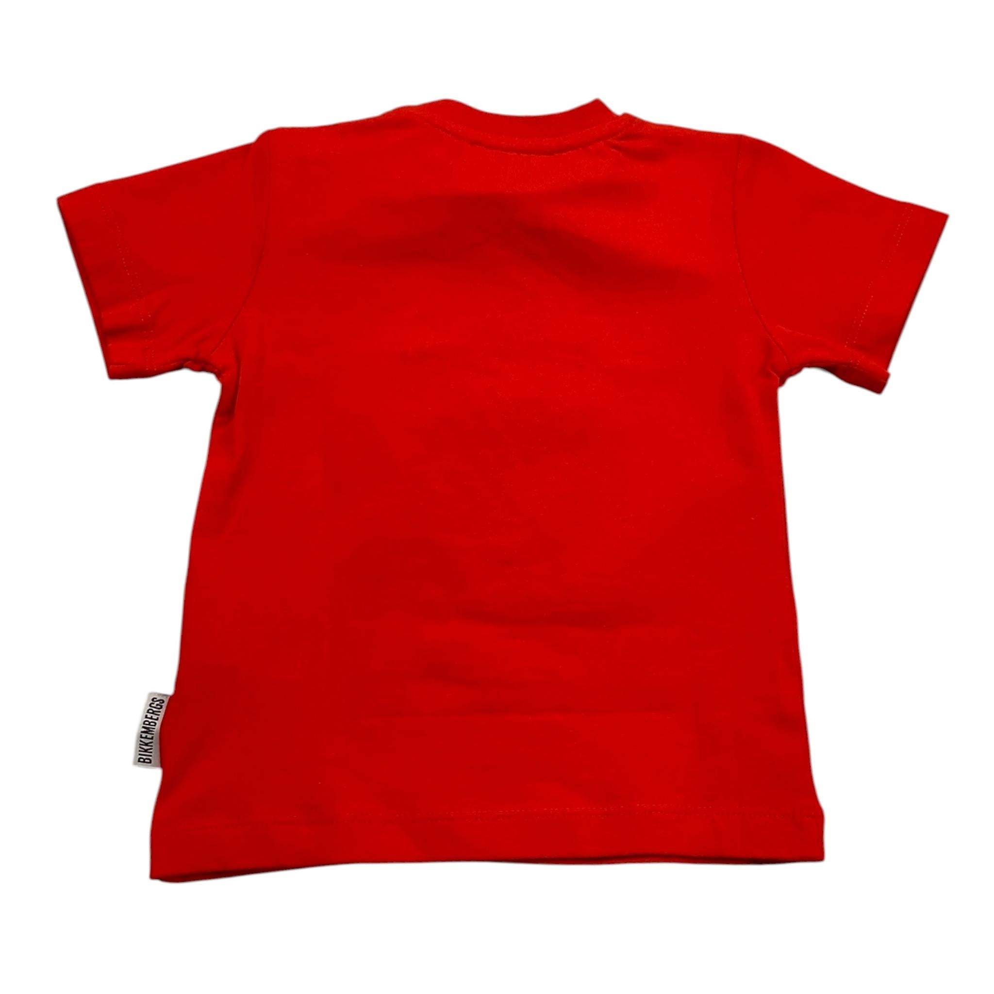 Bikkembergs T-Shirt Girocoll Tinta Unita con Stampa per Neonato BK2516 ROSSO BiKKEMBERGS 