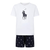 Ralph Lauren Completo 2 Pezzi Pigiama T-Shirt-Bermuda  per Bambino 9P0141 BIANCO RALPH LAUREN 