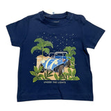 Mayoral T-Shirt Crew Neck Solid Color with Contrast Print Blue for Newborns