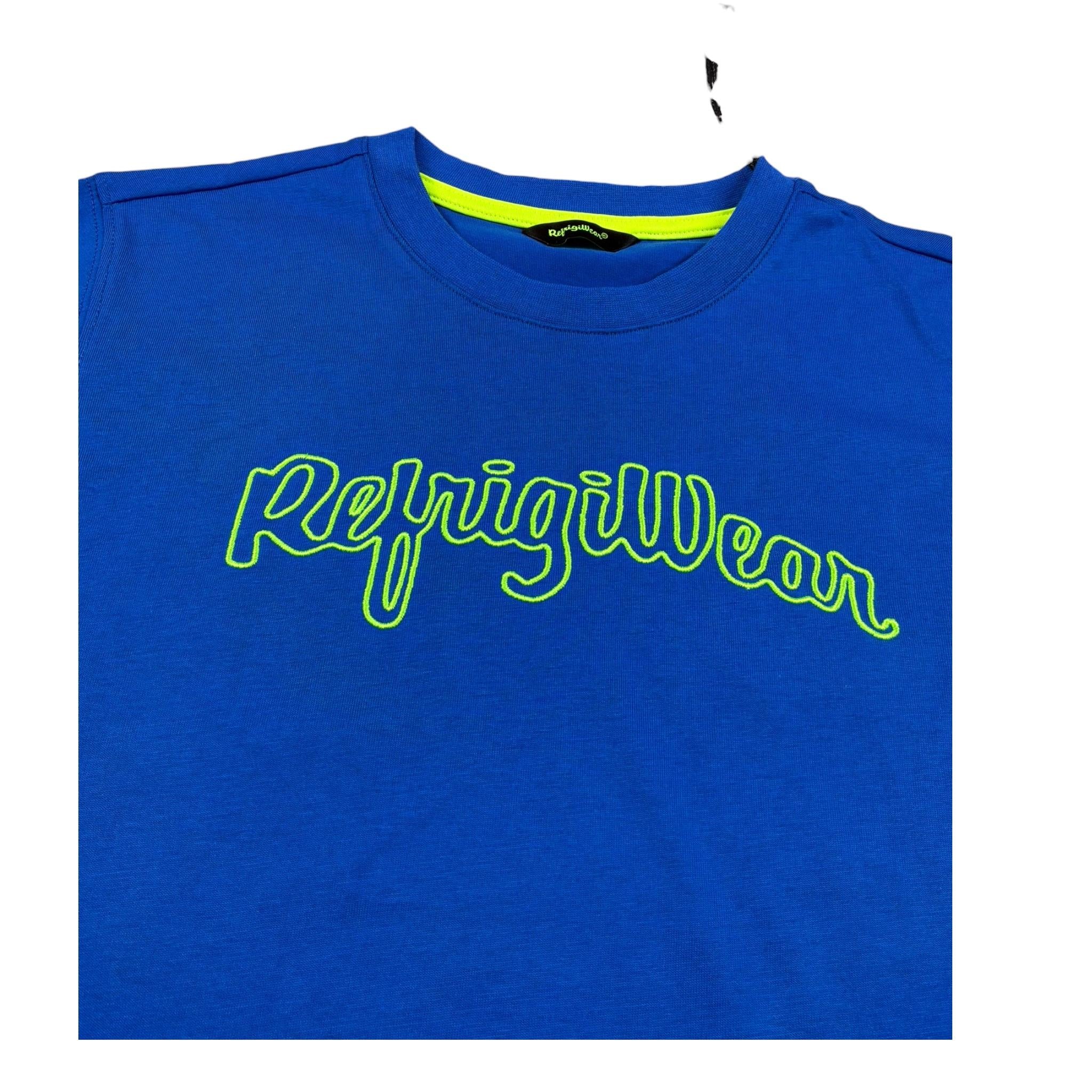 Refrigiwear T-Shirt Girocollo Tinta Unita con Stampa per Bambino 110TRMJS25X BLU REFRIGIWEAR 