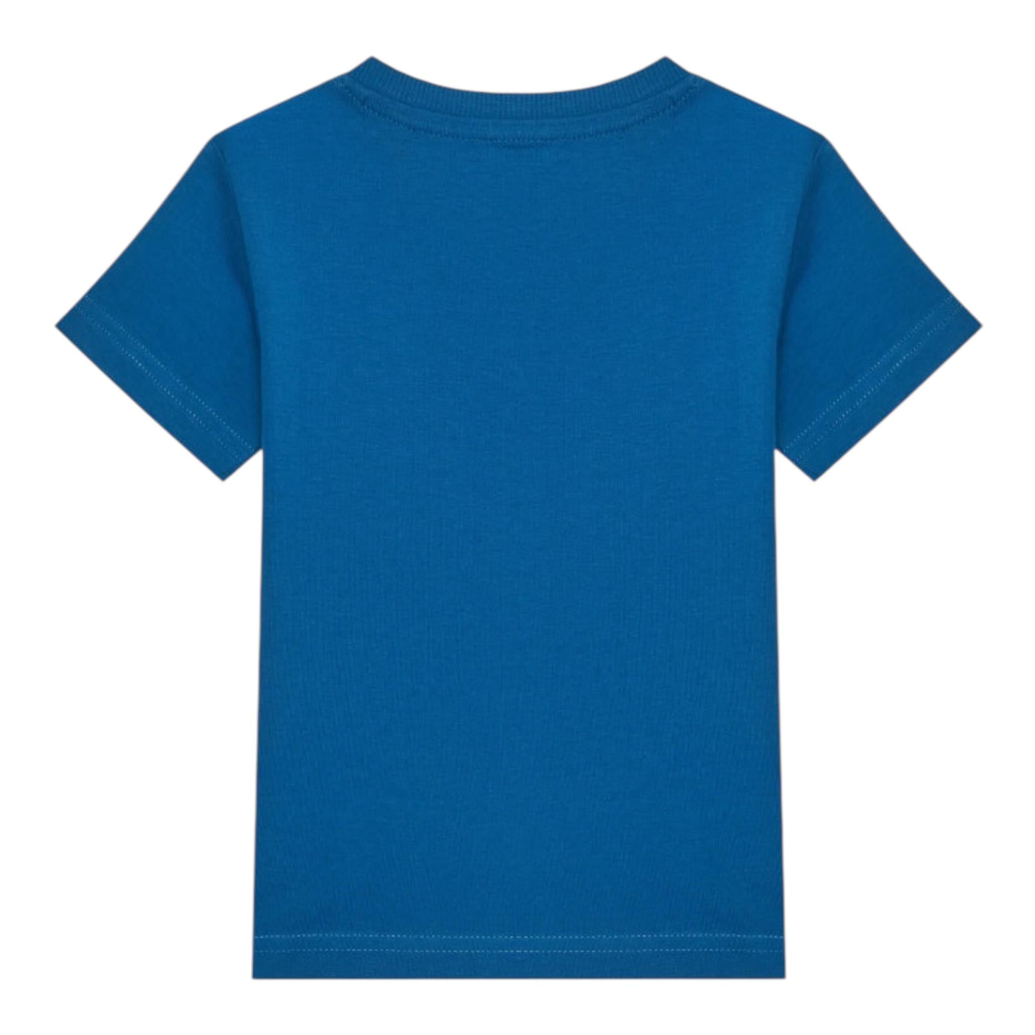 Guess T-Shirt Gircollo Tinta Unita con Stampa per Neonato I5GI01K8HM4 COBALTO GUESS 