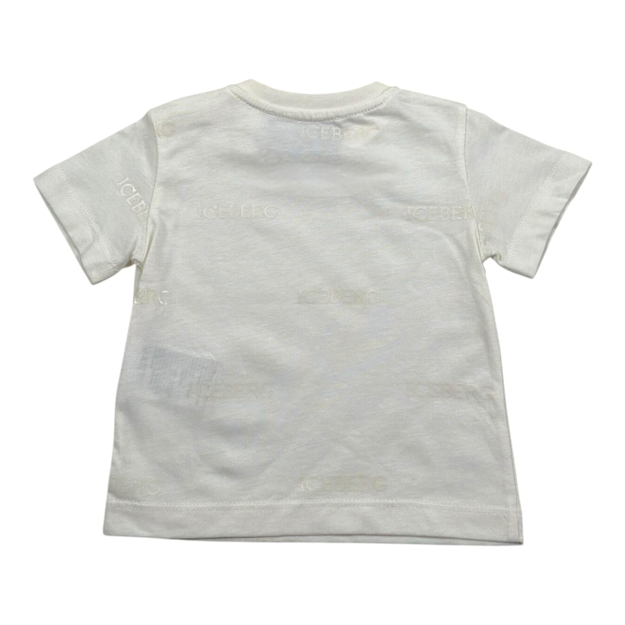 Iceberg T-Shirt Girocollo Tinta Unita con Logo per Neonato TSICE5115B PANNA ICEBERG 