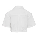 Balmain Plain White Half Sleeve Shirt For Girls