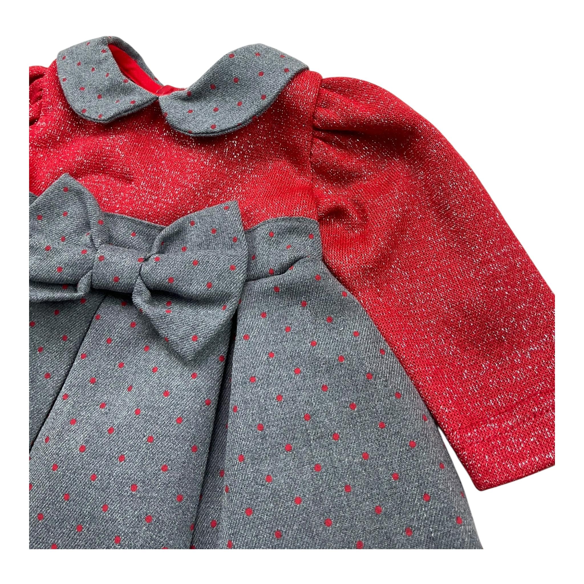 BAMBOLINA abito manica lunga tinta unita con maniche in contrasto Grigio per Neonata 9904 GRIGIO BAMBOLINA 