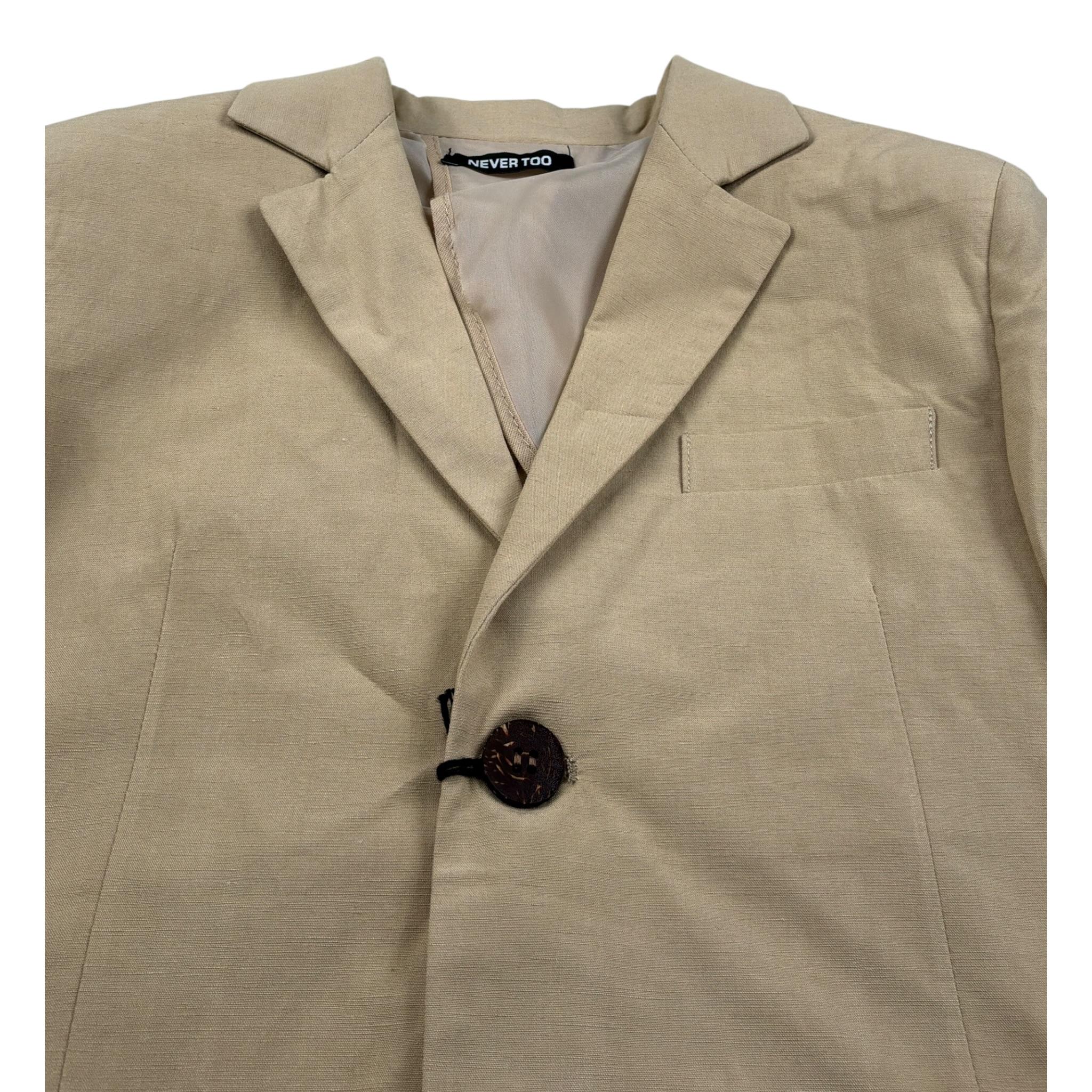 Never Too Giacca tinta unita Beige per Bambino NT1649 BEIGE NEVER TOO 